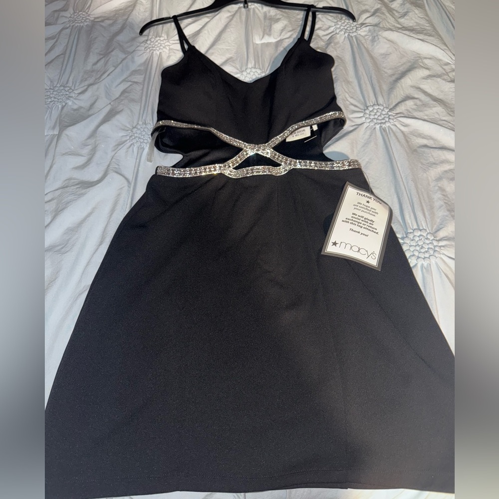 Express Black Dress with Silver Detailing